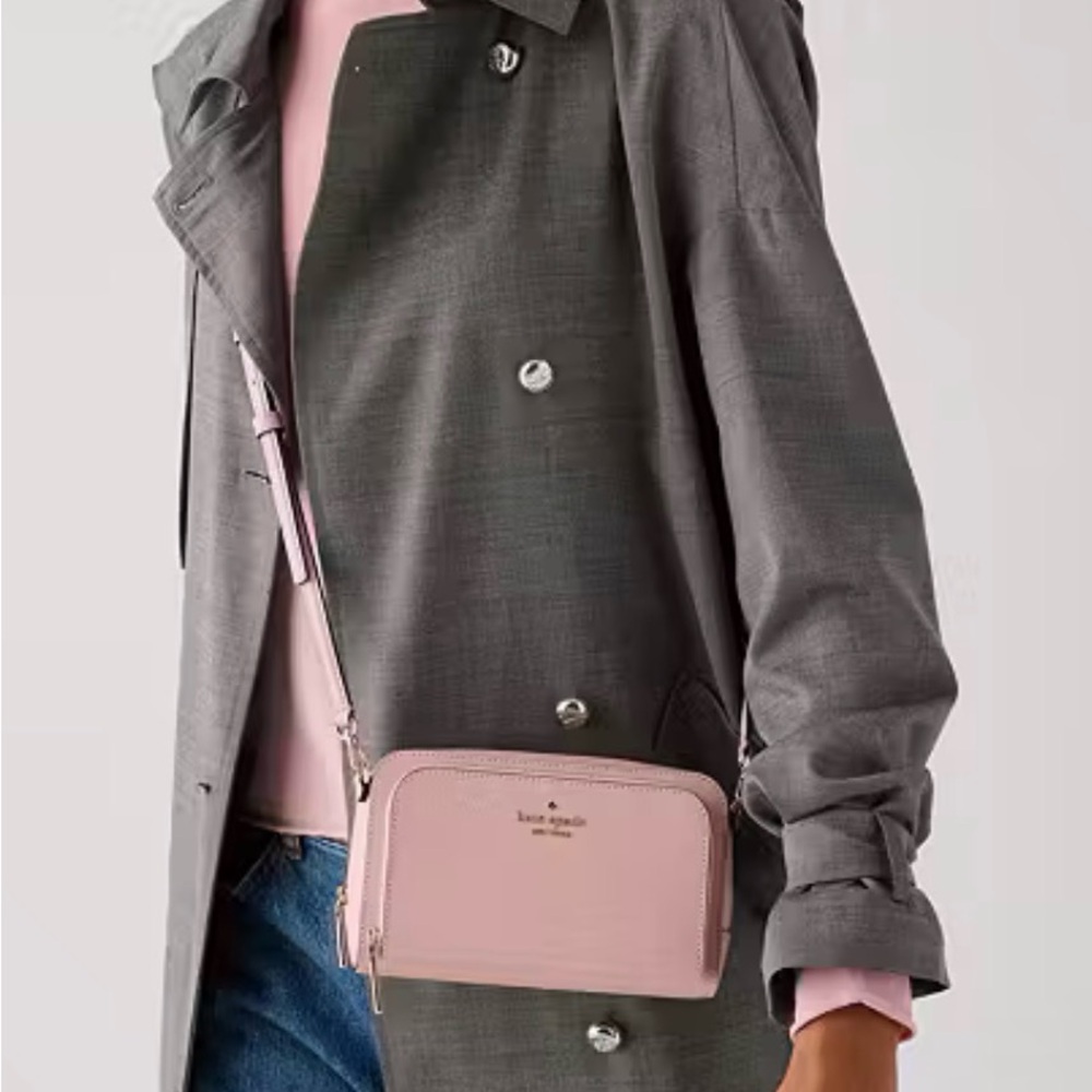 NWT Kate Spade Staci Dual Zip Around Crossbody (Light Rose)